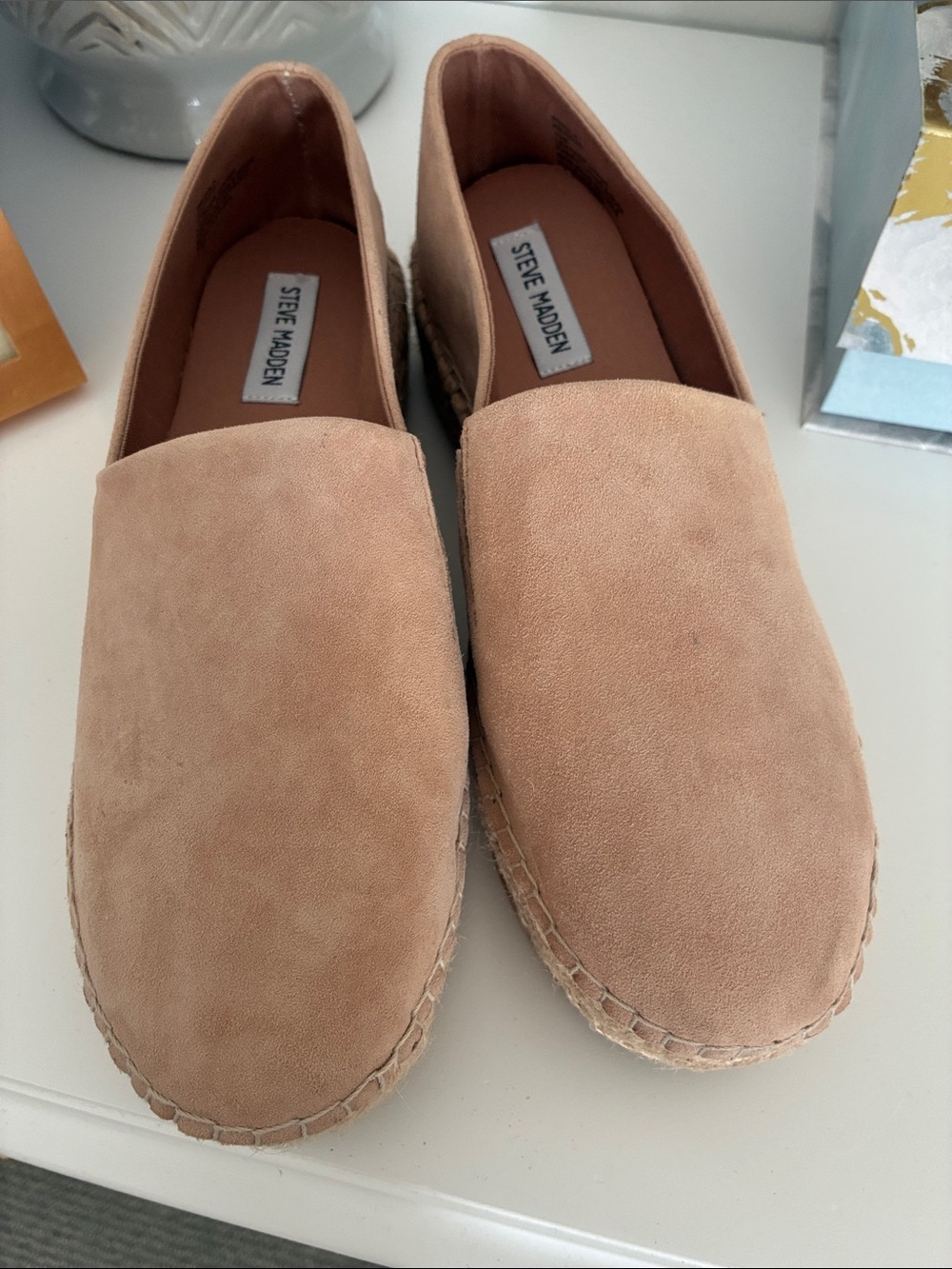 Steve Madden tan suede espadrilles. Brand new. Size 10